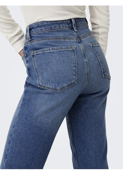Only Bayan Düz Kesim Yüksek Bel Kot Pantolon 15283925 Mavi