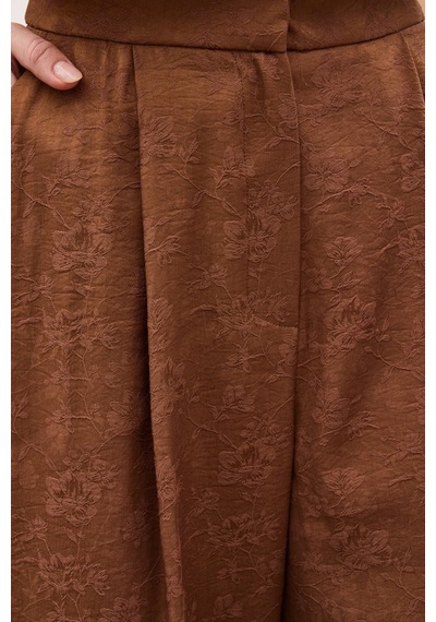 Sateen Freya Pantolon - Kahve-137153 Kahve
