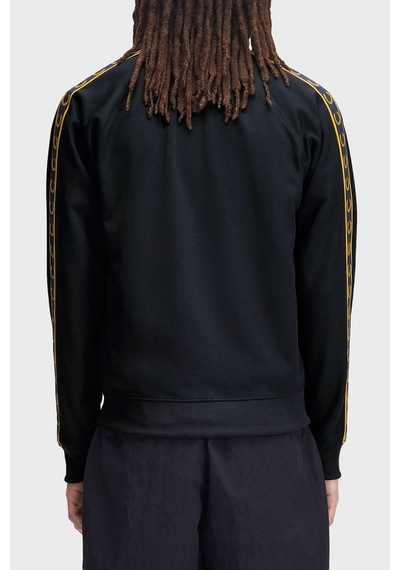 Fred Perry Kontrast Şeritli Logolu Dik Yaka Fermuarlı Sweat Erkek Sweat J5557 248 Lacivert