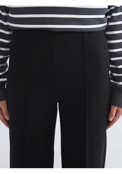 Lcw Modest Siyah Beli Lastikli Geniş Paça Kadın Pantolon