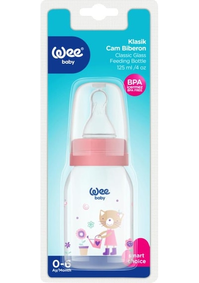 Wee Baby Klasik Cam Biberon Pembe 125Ml 877