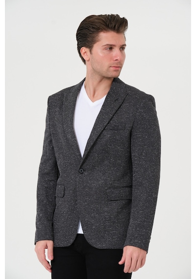 Bonesti Erkek Slim Fit Blazer Ceket Antrasit Kırçıllı