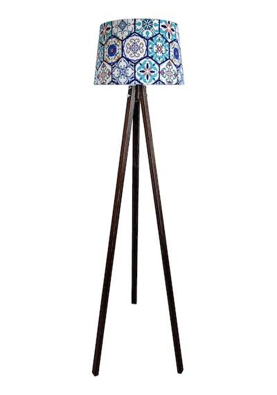 Masif 3 Ayaklı Lambader Tripod (Çini Desen)