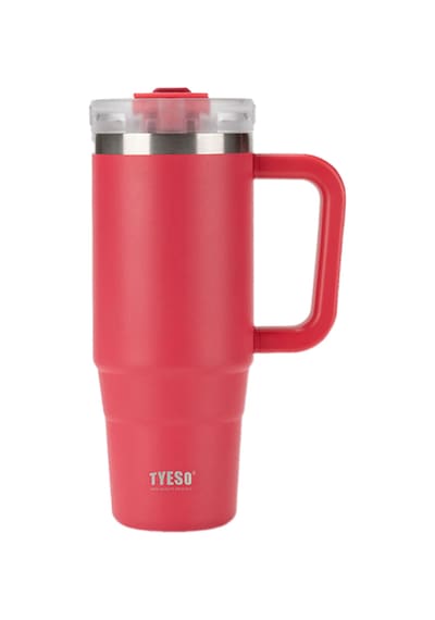 Tyeso Qq Termos Sızdırmaz Pipetli Çift Duvarlı Vakumlu 900ml Kırmızı