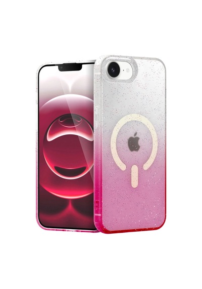 Apple iPhone  Uyumlu  16e Pummel Shiny Magsafe Kapak - Pembe
