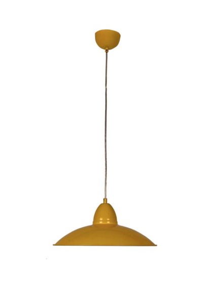 Dylight Retro Sarı Tekli Dekoratif Kafe Murfak Aydınlatma Sarkıt Avize Çap:37 Cm Beyaz