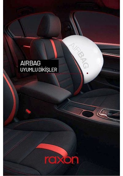 Fiat Egea Hatchback Neptune Series 2+1 Uyumlu Tay Tüyü Oto Koltuk Kılıfı - Premium Şık Ve Konforlu Tasarım Kırmızı