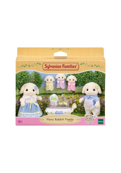 Sylvanian Families Flora Tavşan Ailesi 5'li Figür Seti Üçüz Bebekli 5735