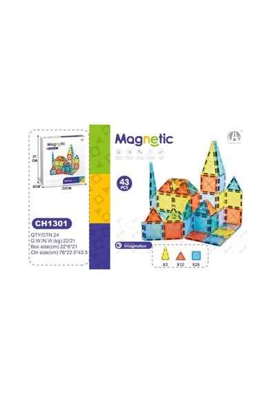 Magnetic Imagination - 43 Parça Yaratıcı Manyetik Yapım Seti