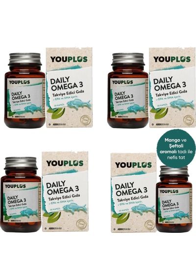 Youplus Daily Omega 3 Takviye Edici Gıda 30 Kapsül 4 Adet