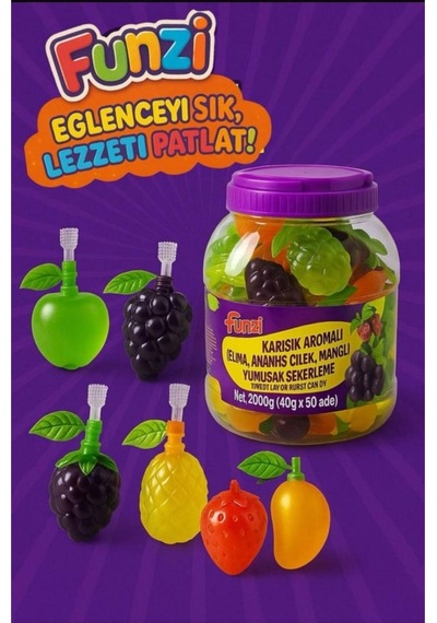 Funzi Karışık Meyve Aromalı Kaliteli Yenilebilir 10 Adet Jole Eğlenceyi Sık Lezzeti Patlat