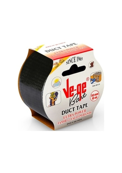 Vege Özel Amaçlı Bant Tamir ve Yalıtım Power Ducttape 50x10 Siyah
