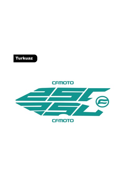 Cf Moto Nk250 Arka Kuyruk Altı 250 Sticker Etiket Turkuaz