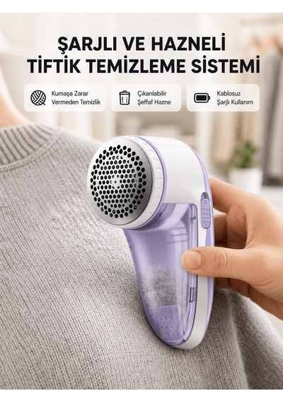 Şarjlı Tiftik Temizleyici Çıkarılabilir Hazneli, Anti-statik Fı Çok Renkli