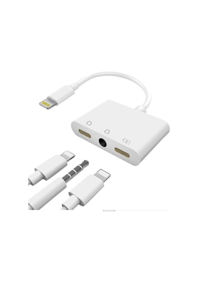 Apple Uyumlu iPhone 8 9 X 11 12 Lightning 3.5Mm Kulaklık Şarj Çoklayıcı 4756P