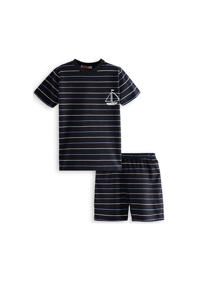 Denokids Yelken Erkek Çocuk Çizgili Pijama Takım Renkli Çok Renkli
