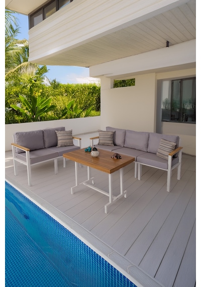 Neokas Bahçe Takımı, Balkon Mobilyası, 2+3+masa, Kafe Koltuğu, Minimalist Tasarım