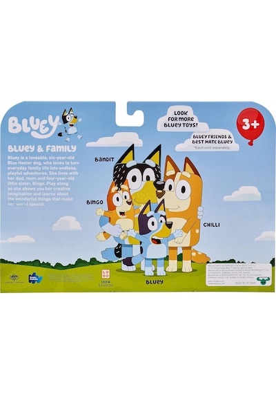 Blueyplus Aksiyon Figür Seti Bandit Chilli Mini Dost 4lü Resmi Koleksiyon Oyuncak Çocuklar İçin Seti Sünger Bob