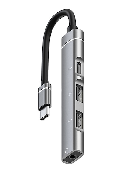 ALLY 4in1 Type-C+3.5mm+USB Girişli Çoğaltıcı Adaptör Çevirici Hu
