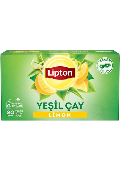 Lipton Berrak Limonlu Bardak Süzen Poşet Yeşil Çay 20'li Paket