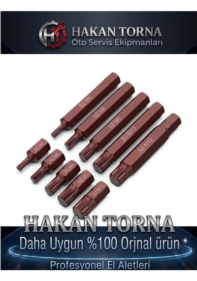 Rico 10 Parça M Diş Yıldız Torx Bits Uç Kısa Uzun M5 M6 M8 M10 M12