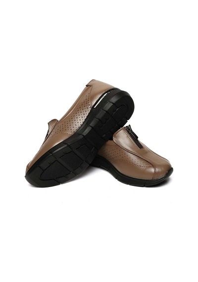 Bestello Bağcıksız Fermuar Detaylı Poli Taban Comfort 018-f226 Kadın Ayakkabı VIZON