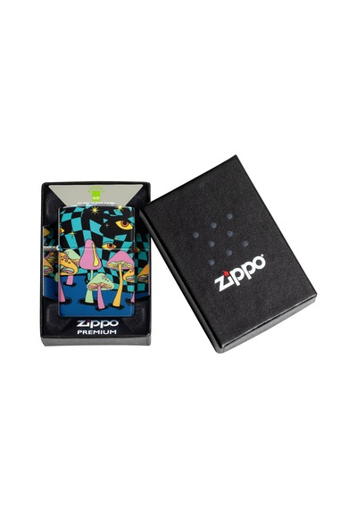 Zippo Glow In The Dark Matte Mushrooms Dizayn Çakmak Çok Renkli