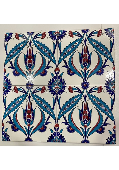 Armada Çini 20x20 Cm Ac 2 Kırmızı Lale Desenli İznik Çini Seramik
