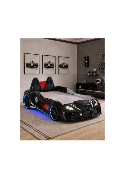 Setay Arabalı Yatak, Raceing Car V8 Full Ledli Koltuklu Arabalı Yatak - Siyah 100x190 Setay Arabalı Yatak, Raceing Car V8 Full Ledli Koltuklu Arabalı Yatak - Siyah 100x190