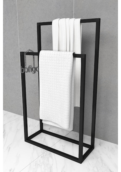 Bofigo Metal Havluluk Banyo Düzenleyici Dekoratif Havluluk Siyah