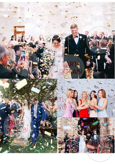 4lü Gümüş Gri Konfeti Seti, Doğum Günü Düğün Kına Gecesi Parti Kutlama Sünnet Bride to Be