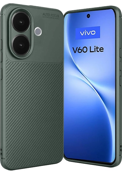 Cosmotex Newface Vivo V60 Lite Auto Focus Karbon Kapak - Koyu Yeşil