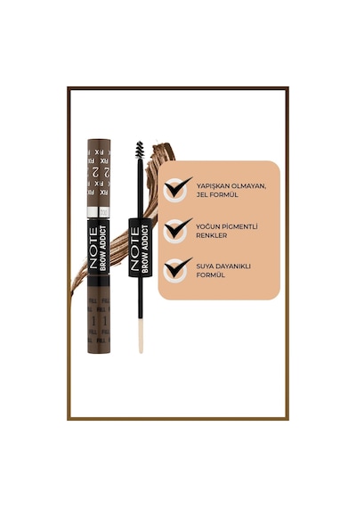 Note Cosmetics Brow Addict Fix&Fill Kaş Farı ve Maskarası 2'si 1 Arada - 02 Light Brown