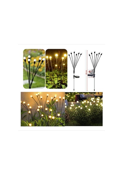 Mobgift 8 Led'li Güneş Enerjili Bahçe Çiti Aydınlatma Lamba Sarı