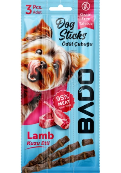 Bado Kuzu Etli Köpek Ödül Çubuğu 3x5 Gr