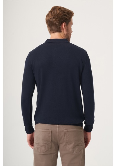 İmza Lacivert-füme Polo Yaka Uzun Kol Örme Comfort Fit Pamuklu Kazak 1012265153 Lacivert - Füme İmza Lacivert-füme Polo Yaka Uzun Kol Örme Comfort Fit Pamuklu Kazak 1012265153 Lacivert - Füme