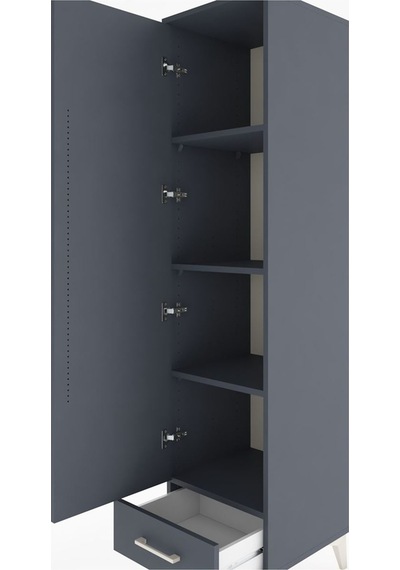 Hyperion Dolap 4 Raflı Tek Çekmeceli Tek Kapaklı 44x44x182 An... Antrasit Hyperion Dolap 4 Raflı Tek Çekmeceli Tek Kapaklı 44x44x182 An... Antrasit
