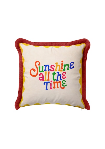 Sunshine All The Time Retro Yazı Saçaklı Yastık Kılıfı - Pop Art Sarı Bordo Püsküllü Kırlent Kılıfı Derin Sahil Opal Sunshine All The Time Retro Yazı Saçaklı Yastık Kılıfı - Pop Art Sarı Bordo Püsküllü Kırlent Kılıfı Derin Sahil Opal