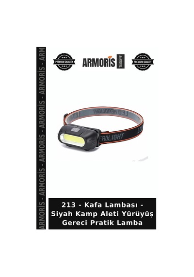213 - Kafa Lambası - Siyah Kamp Aleti Yürüyüş Gereci Pratik Lamba