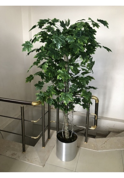 Cihan Çiçekçilik Yapay Ağaç Çınar Ağaç 180 Cm Metal Saksıda Yeşil