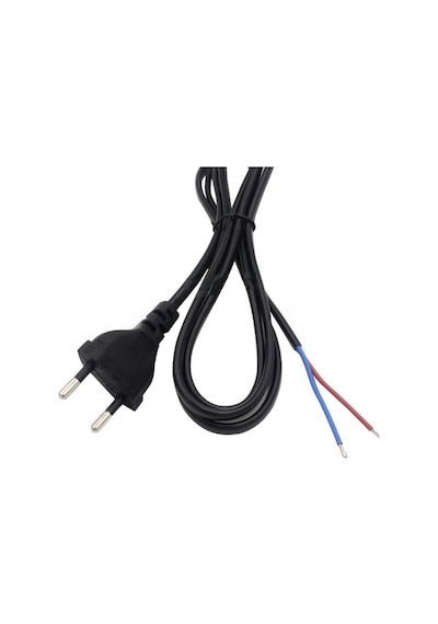 Power Kablo 2X0.75Mm 1 Metre Uzatma 2 Pin Teyp Fişi Uçu Açık