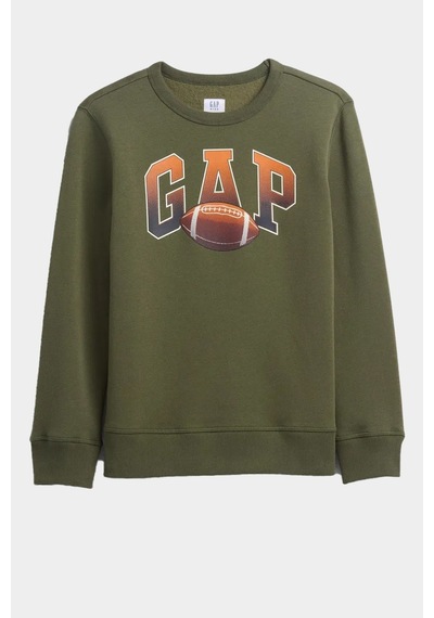 Gap V-fa Logo Çocuk Sweatshirt Haki