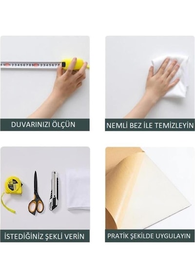 Renkli Duvarlar Kendinden Yapışkanlı Kreatif 70x35 Cm Esnek Köpük Ahşap Lambiri Model Duvar Kağıdı Paneli Nw37