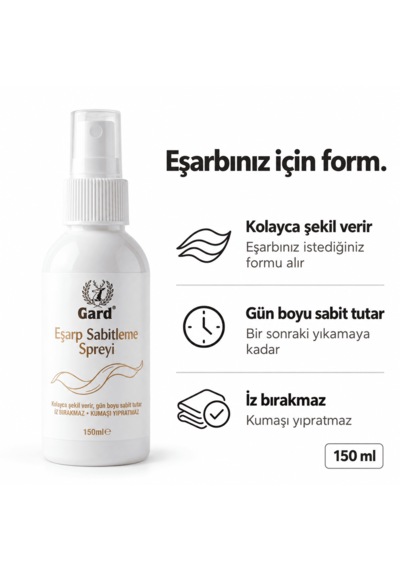 Gard Eşarp Sabitleme Spreyi 150 Ml - Şal Ve Başörtüsü İçin Kalıcı Şekil Veren Sprey