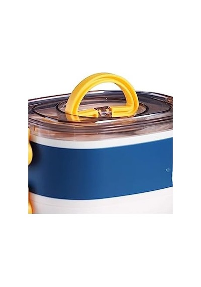 Bento 1200ml Çift Renkli Lunchbox 2 Katlı Çelik Sefer Tası Yemek Kutusu Sarı Bakır
