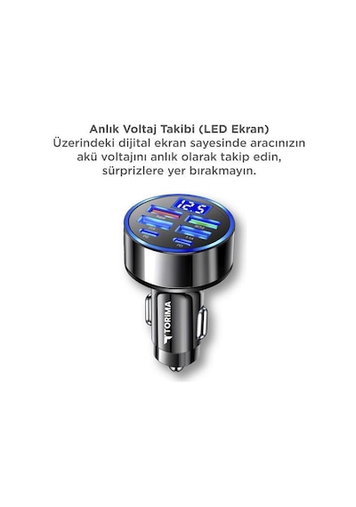 Transmitter Usb Type-c Destekli 66 W Hızlı Araç Şarj Cihazı G19 Siyah