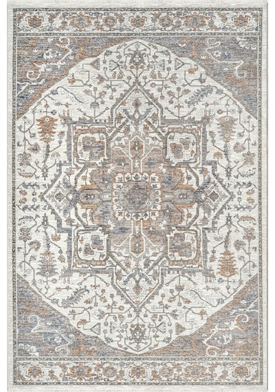 Merinos Valeria Serisi Etnik Desenli Salon Oturma Odası Halısı Hav Toz Vermez Dokuma Taban 91047-110 Krem