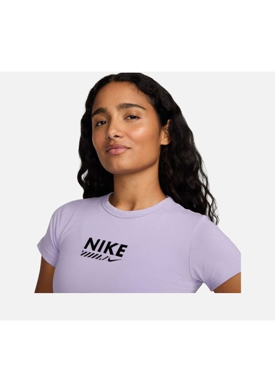 Sportswear Gel Cropped Short-sleeve Kadın Tişört Mor
