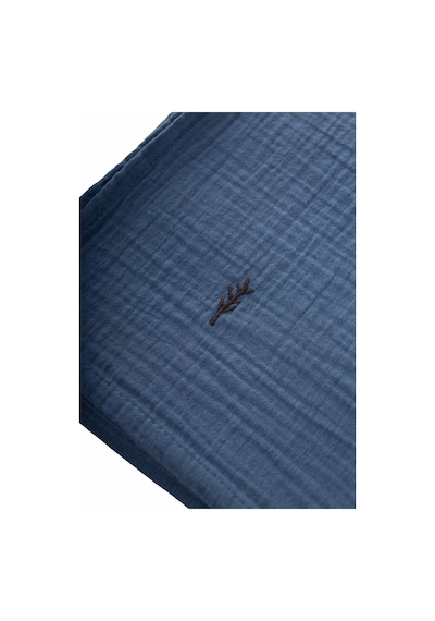 Cigit Nakışlı Müslin Battaniye 90x100 Cm İndigo Mavi Indigo