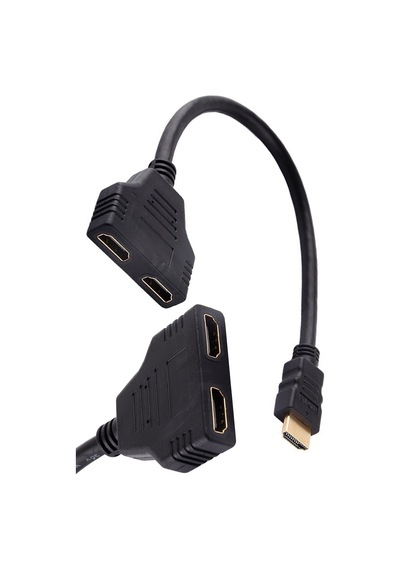 Hdmı Dağıtıcı Kablo 1080p Hdmı Konnektörü Tek Hdmı'ı İki Hdmı Çevirme Girişi Adaptör Aleti